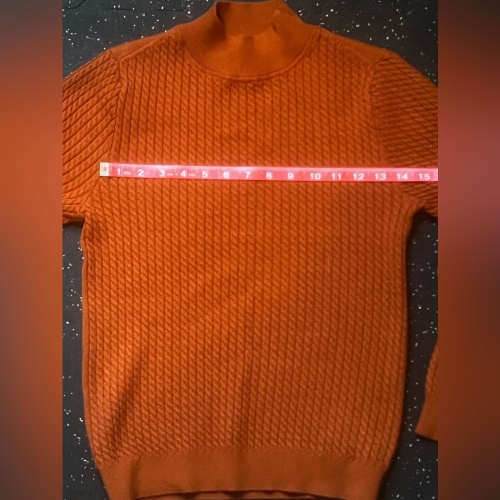 Iike new! Elie. By Elie Tahari Rust Orange Woven Sweater - Picture 5 of 7